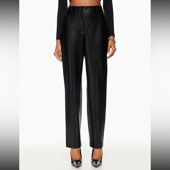 Aritzia Babaton Black Command Pant Vegan Leather Full Length - Picture 7 of 16